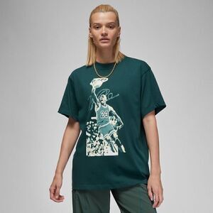 Air Jordan Sport Tee T-Shirt MJ Poster Logo Medium M Midnight Spruce Blue White